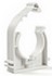 Clamp for copper piping with clip  and nut M6 (white)