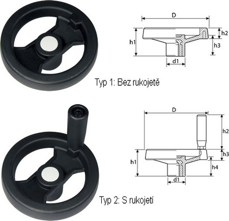2-Spoked Plastic Handwheels