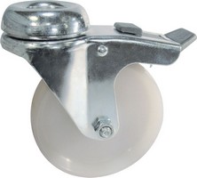 Industrial Castors - Nylon Wheel Bolt Hole Braked