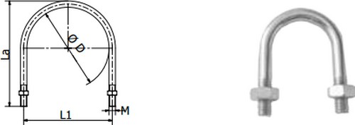 U-Bolt from round steel for less demanding applications